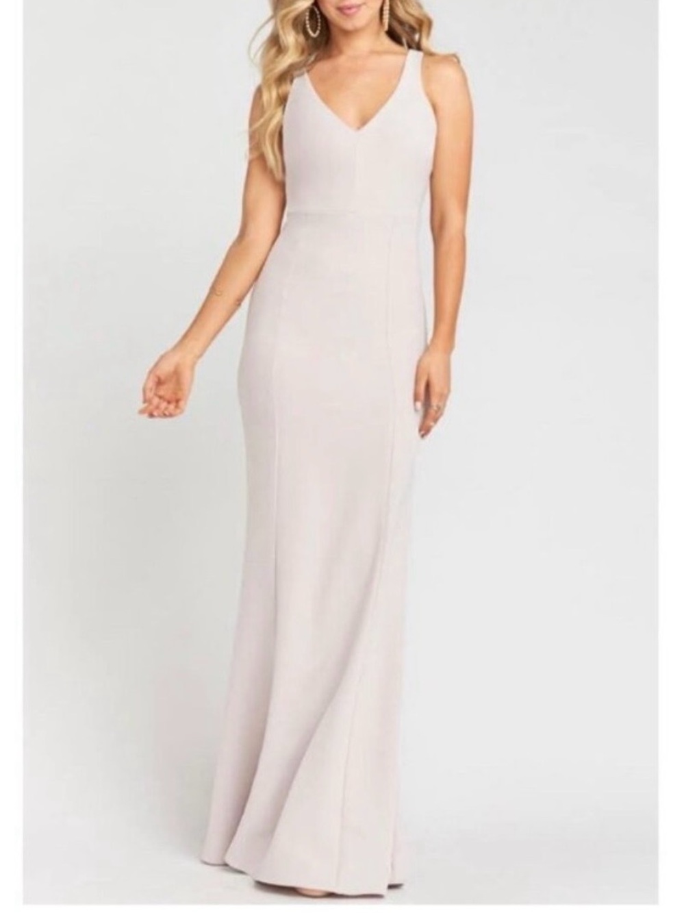 Show Me Your Mumu Morgan Dress S Crepe V Neck Bridesmaid Maxi Gown Formal Small